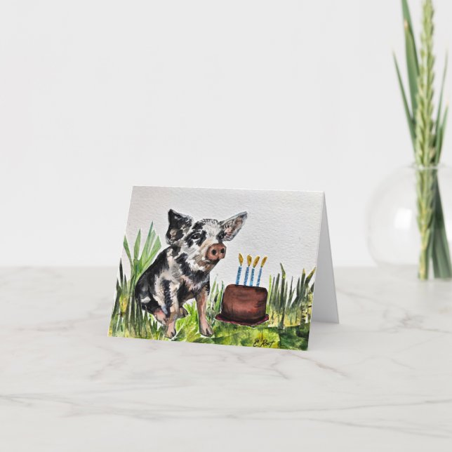 Birthday Piggie Tack Kort (Framsida)