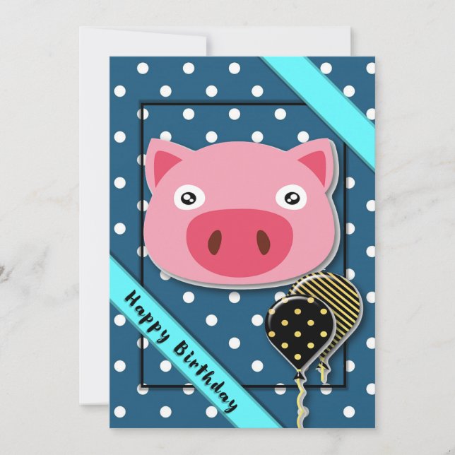 BIRTHDAY PIGGY KIDS-SAMLING - Jailmatecards Kort (Framsida)