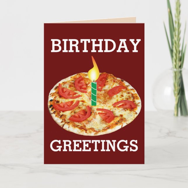BIRTHDAY PIZZA CARDS KORT (Framsida)