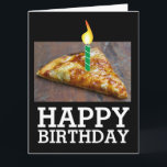 BIRTHDAY PIZZA FUNNY GREETY CARDS KORT<br><div class="desc">PIZZA SLICE MED KANDELKORT. "GRATTIS PÅ FÖDELSEDAGEN. MED ALLA TOPPINGARNA!"</div>
