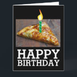 BIRTHDAY PIZZA FUNNY GREETY CARDS KORT<br><div class="desc">PIZZA SLICE MED KANDELKORT. "GRATTIS PÅ FÖDELSEDAGEN. MED ALLA TOPPINGARNA!"</div>