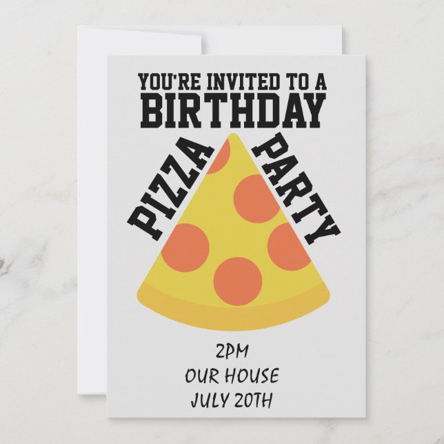 BIRTHDAY PIZZA PARTY! INBJUDER INBJUDNINGAR (Framsida)