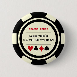 Birthday Poker Chip Casino Theme Red Black Knapp