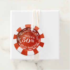 Birthday Poker Chip Tack Gåvor Etiketter