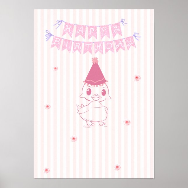 Birthday poster for baby girl (Framsidan)