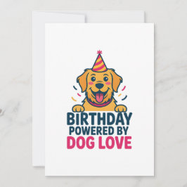 Birthday Powered by Dog Love Illustration Julkort
