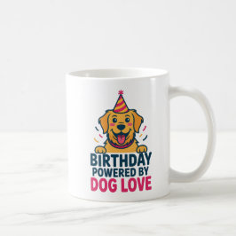 Birthday Powered by Dog Love Illustration Kaffemugg