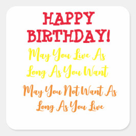 Birthday Prayer Fyrkantigt Klistermärke