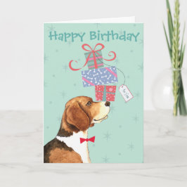 Birthday Presenter Beagle Kort