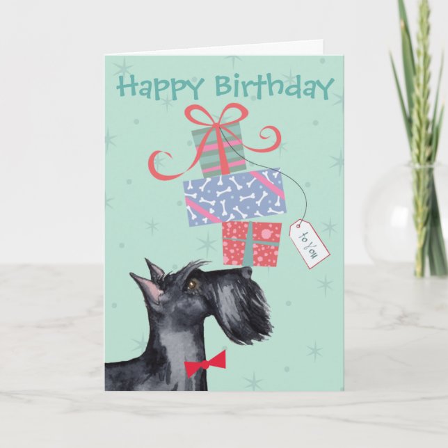 Birthday Presenter Scottish Terrier Kort (Framsida)