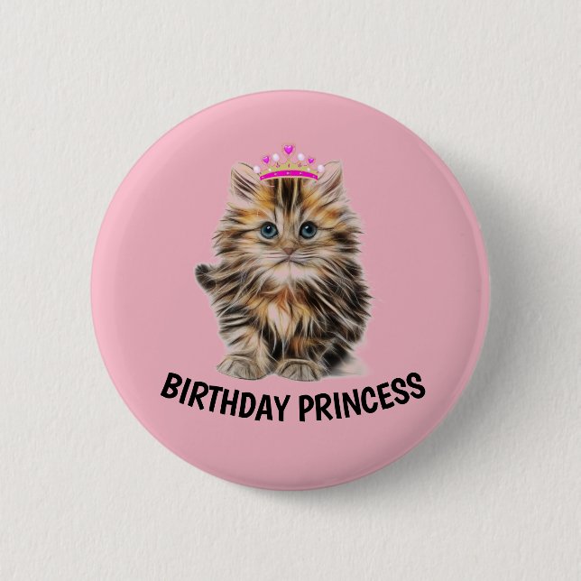 BIRTHDAY PRINCESS CAT-KNAPPAR KNAPP (Framsida)