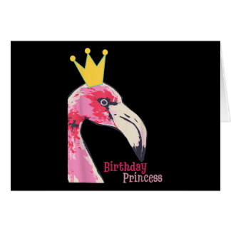Birthday Princess Girl Flamingo | Cute Flamingo Hälsningskort