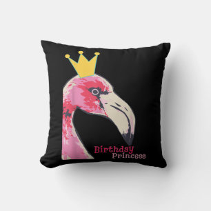 Birthday Princess Girl Flamingo Cute Flamingo Kudde