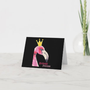 Birthday Princess Girl Flamingo Cute Flamingo Tack Kort
