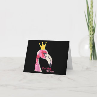 Birthday Princess Girl Flamingo | Cute Flamingo Tack Kort