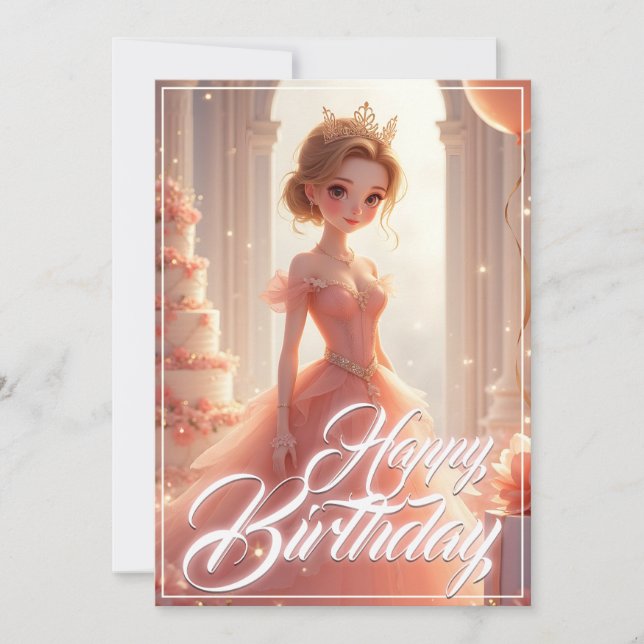 Birthday Princess i en Dreamy Rosa Gown (Framsida)