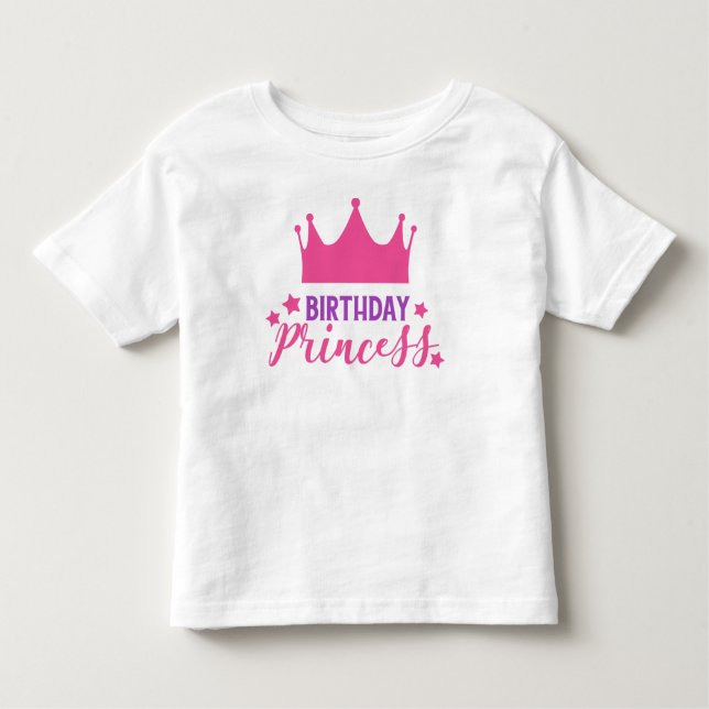 Birthday Princess, Little Princess, Krona, Stars T Shirt (Framsida)