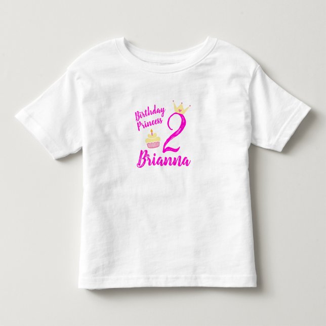 Birthday Princess Second Birthday Girl Shirt T Shirt (Framsida)