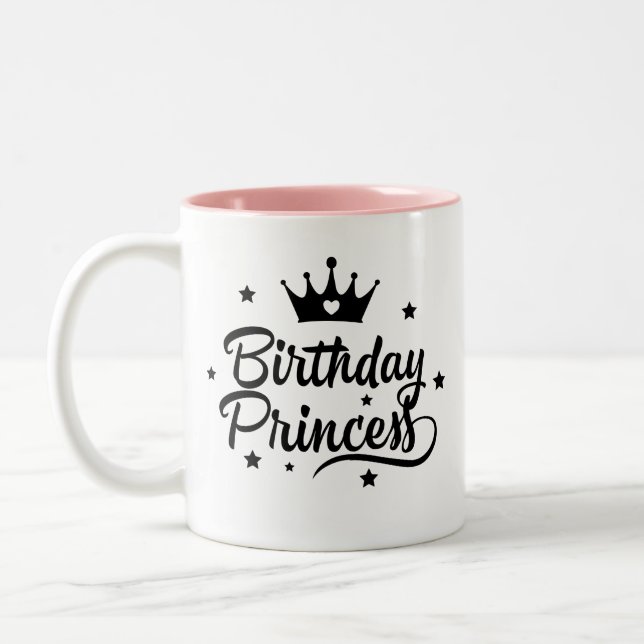 "Birthday Princess" Två-Tonad Mugg (Vänster)
