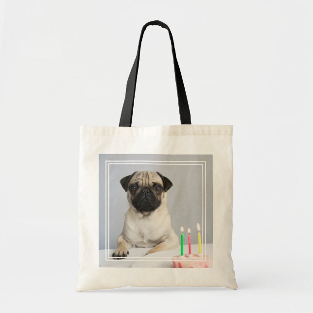 Birthday Pug Tygkasse (Framsidan)
