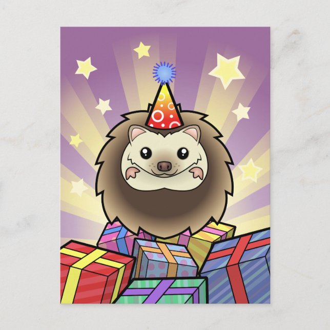Birthday Pygmy Hedgehog Vykort (Framsida)