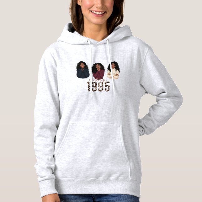 Birthday Queen 1995 Leopard Print Sudadera T Shirt (Framsida)