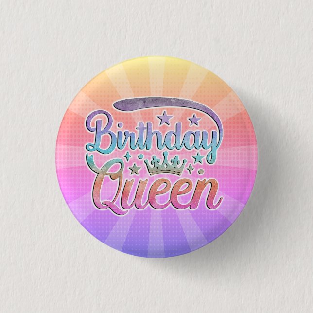 Birthday Queen Button Knapp (Framsida)