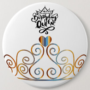 Birthday Queen Button Knapp