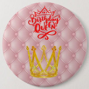 Birthday Queen Button Knapp