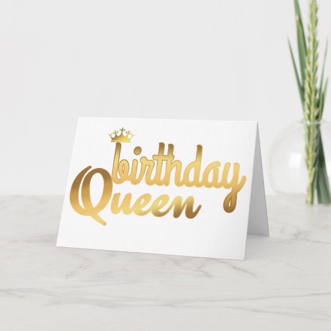 BIRTHDAY QUEEN CARTE HELGKORT (Framsida)