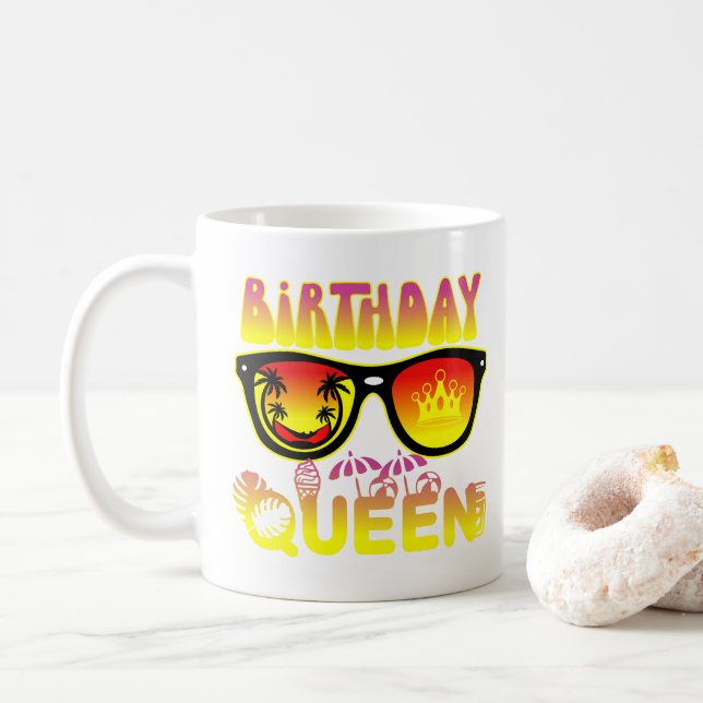 Birthday Queen Design Kaffemugg (Med munk)