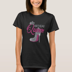 Birthday Queen High helvetet Bling Rhinestone Woma T Shirt