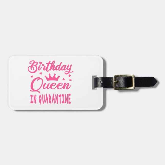 Birthday Queen in Quarantine Bagagebricka (Horisontell Framsida)