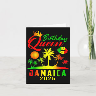 Birthday Queen Jamaica Girls Resa 2025 Party Women Kort