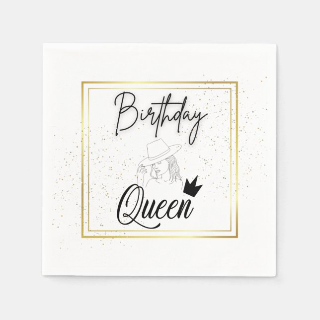 Birthday Queen Napkins Pappersservett (Framsidan)