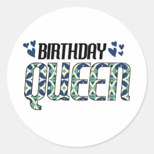 Birthday Queen Runt Klistermärke