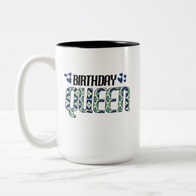 Birthday Queen Två-Tonad Mugg (Vänster)