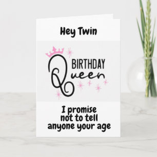 BIRTHDAY QUEEN ***TWIN** PÅ DIN "40:e BIRTHDAY" Kort