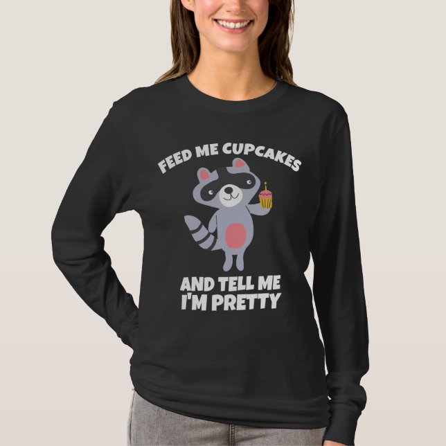 BIRTHDAY RACCOON CUPCAKE DAM T-SHIRTS (Framsida)