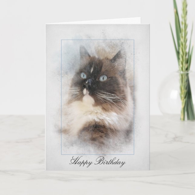 Birthday Ragdoll Cat Kort (Framsida)