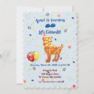 Birthday Ram - Aries (21 mars - 19 april) Inbjudningar
