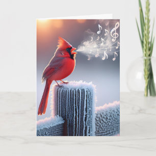 Birthday Red Cardinal Singing Kort