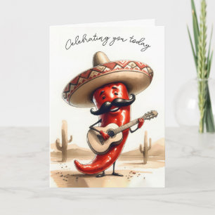Birthday Red Chili Pepper Musician Kort
