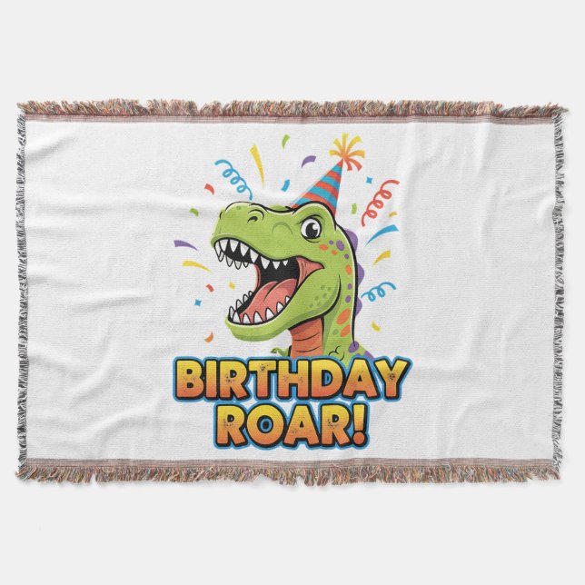 Birthday Roar Cute Dinosaur Birthday Party Design Filt (Framsidan)