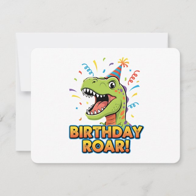 Birthday Roar Cute Dinosaur Birthday Party Design Inbjudningar (Framsida)