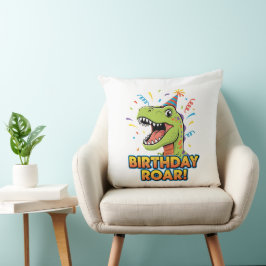 Birthday Roar Cute Dinosaur Birthday Party Design Kudde