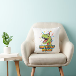 Birthday Roar Cute Dinosaur Birthday Party Design Kudde