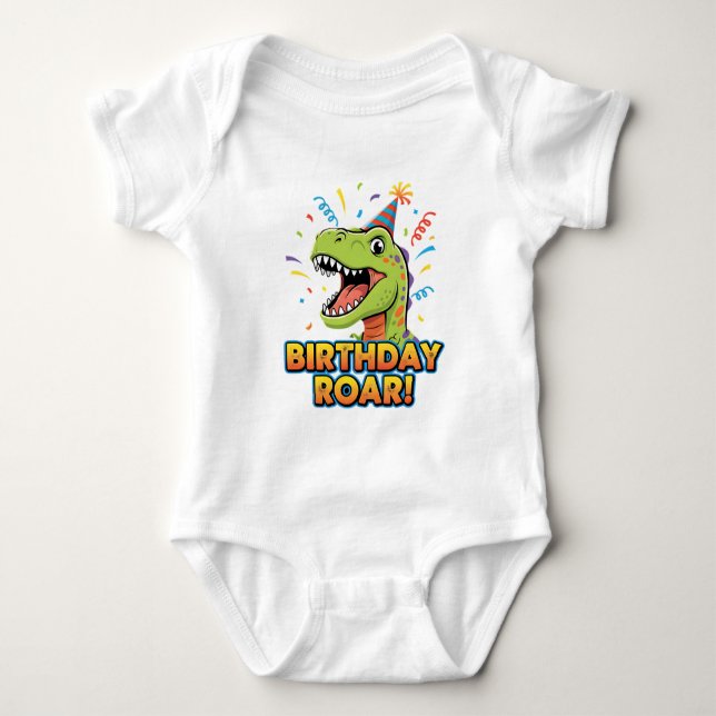 Birthday Roar Cute Dinosaur Birthday Party Design T Shirt (Framsida)