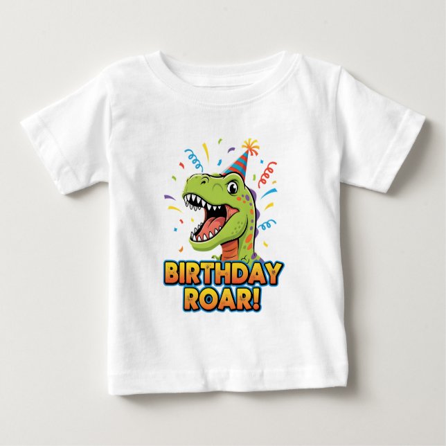 Birthday Roar Cute Dinosaur Birthday Party Design T Shirt (Framsida)