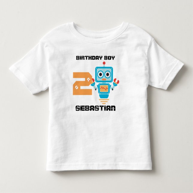 Birthday Robot Age Tshirt Tröja (Framsida)